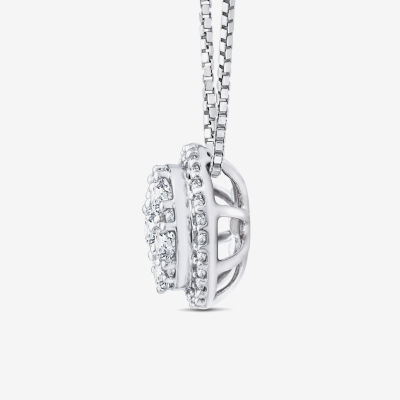 Diamond Blossom (I / I1) Womens / CT. T.W. Lab Grown White Diamond 10K White Gold Pendant Necklace