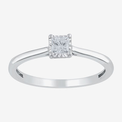 (G / Si2) Womens 1/2 CT. Lab Grown White Diamond 10K White Gold Solitaire Engagement Ring