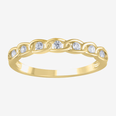 (H / I1) 1/6 CT. T.W. Lab Grown White Diamond 10K Gold Wedding Band