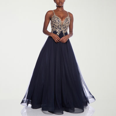 City Studios Juniors' Strapless Glitter-Lace Back-Bow Ball Gown, Created  for Macy's