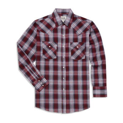 Ely Cattleman Men's Long Sleeve Plaid Western Shirt