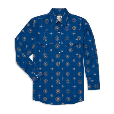 Ely Cattleman Southwest Print Mens Long Sleeve Western Shirt