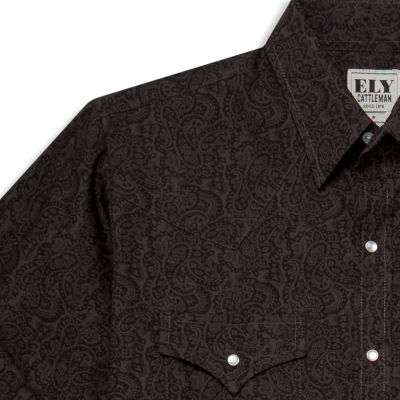 Ely Cattleman Paisley Print Mens Long Sleeve Western Shirt