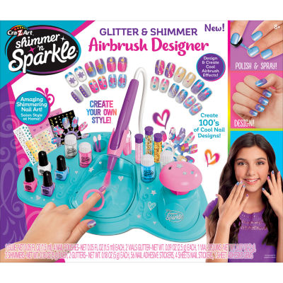 Shimmer'n Sparkle Ultimate Glitter Nail Designer Kit with Polish, Glitter,  Gems and Stickers by CRA-Z-Art