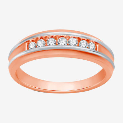 I Said Yes (H-I / I1) Mens 1/4 CT. T.W. Lab Grown White Diamond 14K Two Tone Gold Over Silver Wedding Band