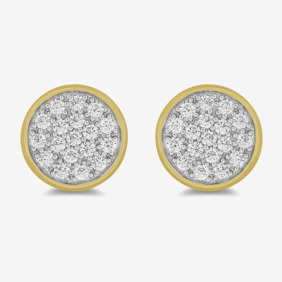 1/4 CT. T.W. Lab Grown White Diamond 14K Gold Over Silver 8.3mm Round Stud Earrings