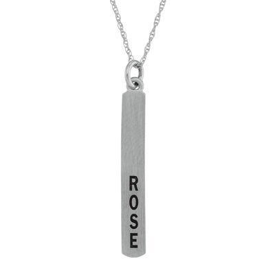 Personalized Sterling Silver Bar Name Pendant Necklace