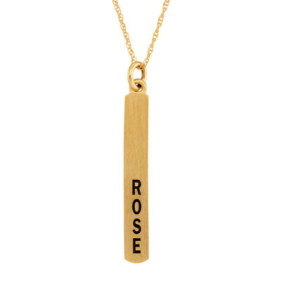 Personalized 10K Yellow Gold Bar Name Pendant Necklace