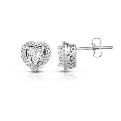 TruMiracle® 1/4 CT. T.W. Round Genuine Diamond Sterling Silver Stud Earrings