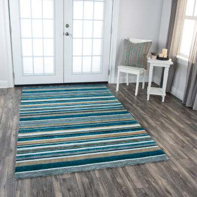 Rizzy Home Zayne Striped Hand Tufted Indoor Outdoor Rectangular Area Rug