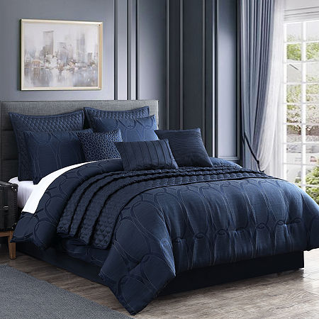 Riverbrook Home Destiny 10-pc. Jacquard Midweight Comforter Set, One Size, Blue