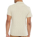 mutual weave Slub Mens Regular Fit Adaptive Short Sleeve Pocket Polo Shirt