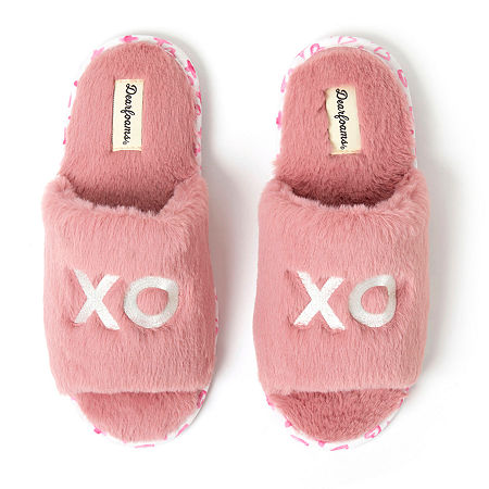  -Dearfoams Furry Xoxo Womens Slip-On Slippers