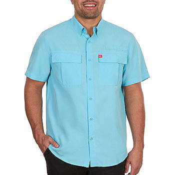 American Outdoorsman Mens Short Sleeve Button-Down Shirt, Color: Blue Topaz  - JCPenney
