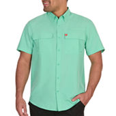 American Outdoorsman Mens Short Sleeve Button-Down Shirt, Color: Blue Topaz  - JCPenney