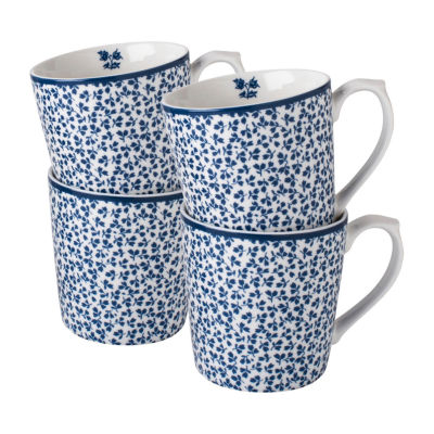 Laura Ashley Floris 4-pc. Cappuccino Mugs Set - Blueprint Collectables