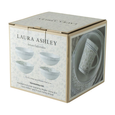 Laura Ashley Giftset Artisan Collectables 4-pc. Earthenware Salad Bowl