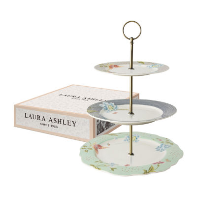 Laura Ashley 3-Tier Porcelain Cake Stand - Heritage Collectables
