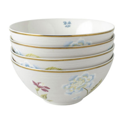 Laura Ashley Cobblestone Pinstripe In Giftbox Heritage Collectables 4-pc. Porcelain Cereal Bowl