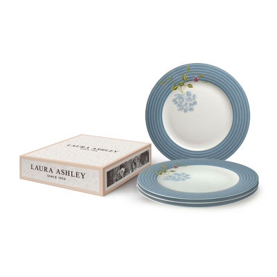 Laura Ashley Seaspray Candy 4-pc. Porcelain Dinner Plate Set - Heritage Collectables