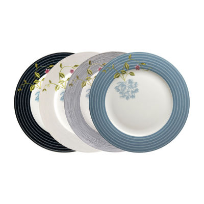 Laura Ashley Mixed Designs 4-pc. Porcelain Dinner Plate Set - Heritage Collectables