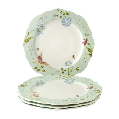 Laura Ashley Mint Uni 4-pc. Porcelain Luncheon Plate Set - Heritage Collectables
