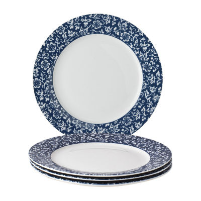 Laura Ashley Sweet Allysum 4-pc. Porcelain Luncheon Plate Set - Blueprint Collectables