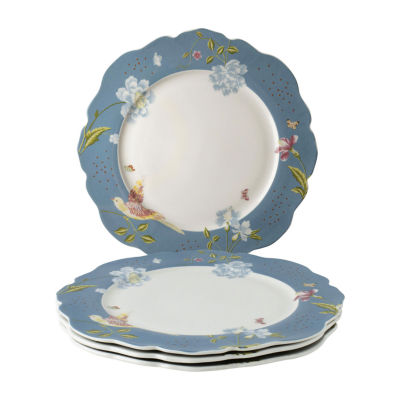 Laura Ashley Seaspray 4-pc. Porcelain Luncheon Plate Set - Heritage Collectables