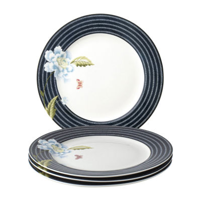 Laura Ashley Midnight Candy 4-pc. Porcelain Dessert Plate Set - Heritage Collectables