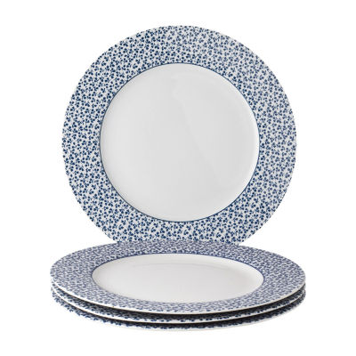 Laura Ashley Floris 4-pc. Porcelain Dinner Plate Set - Blueprint Collectables