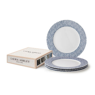 Laura Ashley Floris 4-pc. Porcelain Dinner Plate Set - Blueprint Collectables