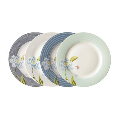 Laura Ashley Mixed Designs 4-pc. Porcelain Dessert Plate Set - Heritage Collectables