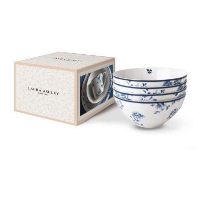 Laura Ashley China Rose 4-pc. Porcelain Cereal Bowl Set - Blueprint Collectables