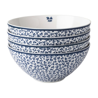 Laura Ashley Floris 4-pc. Porcelain Cereal Bowl Set - Blueprint Collectables