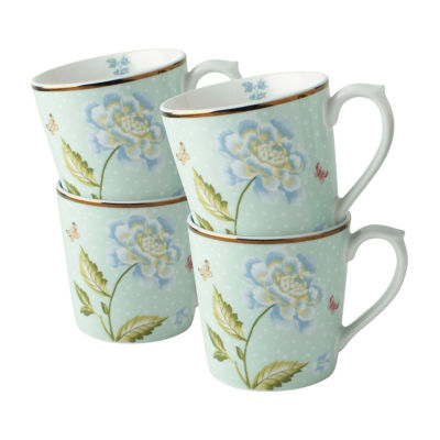 Laura Ashley Mint Uni  4-pc. Cappuccino Cups- Heritage Collectables