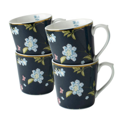 Laura Ashley Midnight Uni 4-pc. Cappuccino Cups-  Heritage Collectables