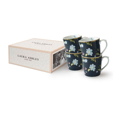 Laura Ashley Midnight Uni 4-pc. Cappuccino Cups-  Heritage Collectables