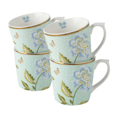 Laura Ashley Mint Uni 4-pc. Coffee Mug Set - Heritage Collectables