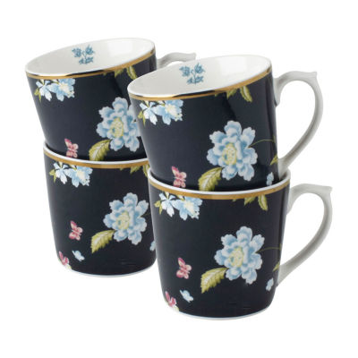 Laura Ashley Midnight Uni 4-pc. Coffee Mug Set- Heritage Collectables