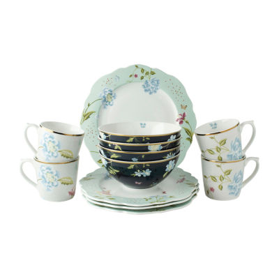 Laura Ashley Mixed Designs 12-pc. Porcelain Dinnerware Set - Heritage Collectables