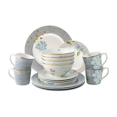 Laura Ashley Mixed Designs 16-pc. Porcelain Dinnerware Set - Heritage Collectables
