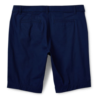 St. John's Bay Secretly Slender Womens Mid Rise Adaptive Easy-on + Easy-off Bermuda Short-Plus