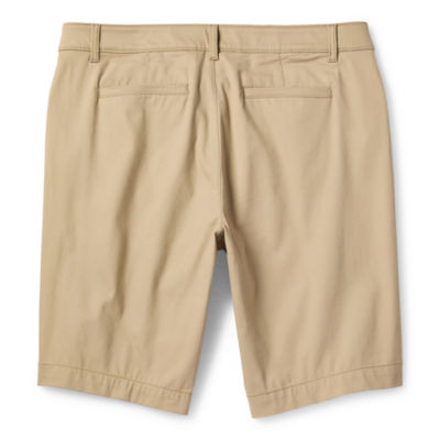 St. John's Bay Secretly Slender Womens Mid Rise Adaptive Easy-on + Easy-off Bermuda Short-Plus