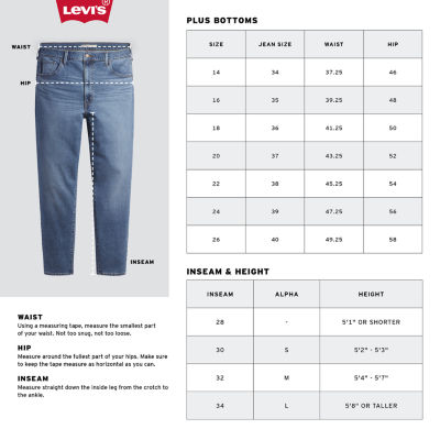 Levi's® Plus Womens Mid Rise 414 Straight Leg Jean