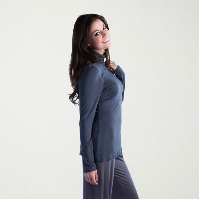 24seven Comfort Apparel Womens Plus Long Sleeve Turtleneck