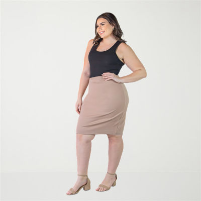 24seven Comfort Apparel Womens Plus Pencil Skirt