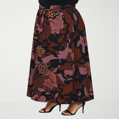 24SS MONTHLY COLORS JUNE スカート 3 24seven Comfort Apparel Womens Plus Maxi Skirt, Color: Gray Multi