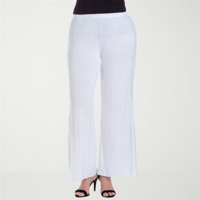24seven Comfort Apparel Womens Plus Flare Palazzo Pant