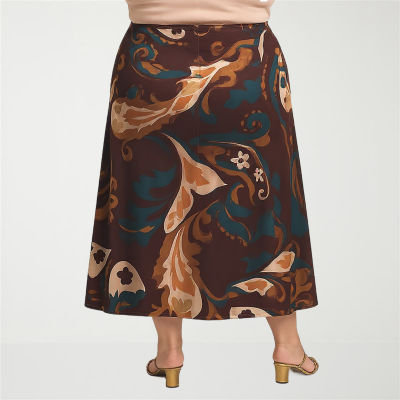 24seven Comfort Apparel Womens Plus Maxi Skirt