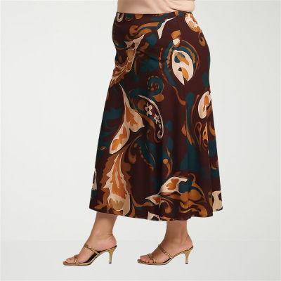 24seven Comfort Apparel Womens Plus Maxi Skirt
